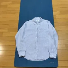 鎌倉シャツ　リネン長袖シャツ ブルーグレー系　サイズ40のサムネイル