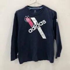 J1889 adidas ネイビー 長袖Tシャツ キッズ 150