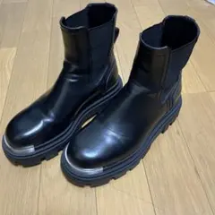 ZARA ブラック サイドゴアブーツ 厚底