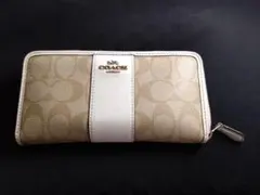 COACH最終値下げ新品未使用箱付きコーチ長財布ベージュ×アイボリー 