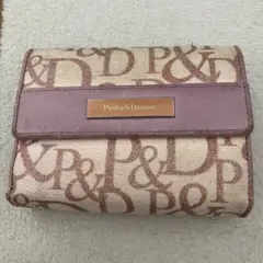 Pinky & Dianne 三つ折り財布 ベージュ/ピンク