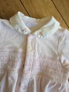 ベビー服 ピンク フラワー刺繍 シャツ a bebe