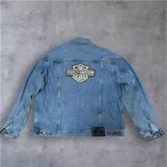 ハーレーダビッドソン デニムジャケット XL相当 カナダ製 刺繍 希少 90s