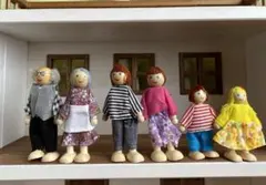 ドールハウス　木製人形6体セット　ドールハウス用　ドールのみ