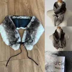 léa clément ダークグレー ファーショール エコファーショール ダークグレー