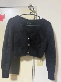 SHEIN 黒ファーカーディガン EU 44/42