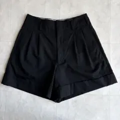 COMME des GARCONS ウールツータックワイドショーツ 黒 Sのサムネイル