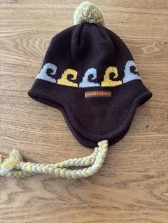 PeaKaBoo 波模様 ニット帽 ポンポン付き