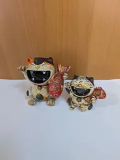 248 龍虎　招き猫　鯛　親子セット　縁起物