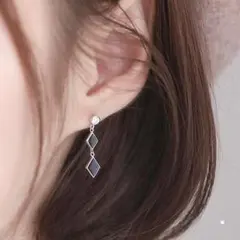 【No.61】ブラック ダイヤ ピアス