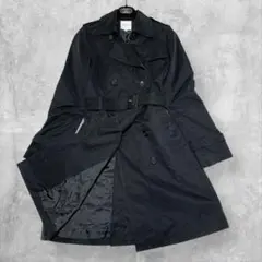美品✨ インディヴィ INDIVI トレンチコート ブラック 40 ベルト付き