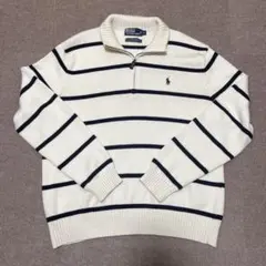 Ralph Lauren ストライプ ハーフジップ セーター