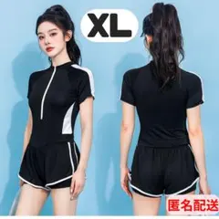 ■新品　XL　フィットネス水着 ワンピース 体型カバー スポーツ ジム プール0のサムネイル