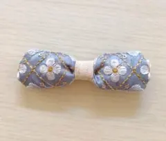 インド刺繍のぷっくりリボンヘアピン パッチン