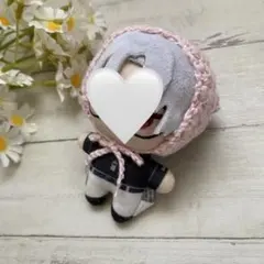 【ハンドメイド】ぬい服 バブーシュカ 10〜12cm用 コットン 桜色 ピンク