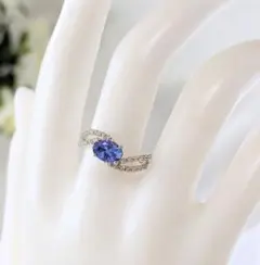 Pt900 天然サファイア 0.74ct ダイヤ 0.56ct リング - メルカリ