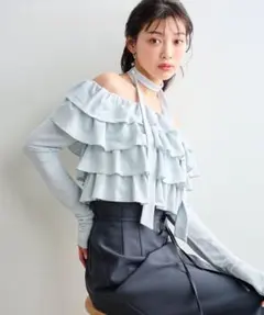 リリアンカラット オフショルリボンシアーシャツ＆ニットセット - メルカリ