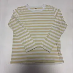 無印良品　120サイズ イエローとホワイトボーダー長袖 Tシャツ