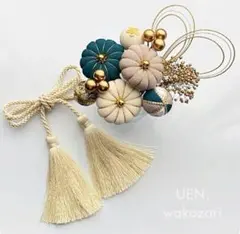 No.192 つまみ細工 髪飾り 和装 成人式 卒業式 七五三 玉かんざし