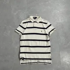90s Ralph Lauren 鹿の子 ポロシャツ ボーダー 刺繍ポニー 古着