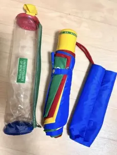 Benetton ベネトン　カラフル　ベネトンカラー　折り畳み傘　美品　入手困難
