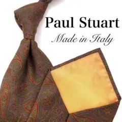 Paul Stuart ポールスチュアート ネクタイ ブラウン ペイズリー 総柄のサムネイル