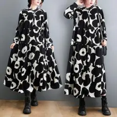 2L ロングワンピース 花柄　ロングスカート マキシ丈　春服　きれいめ c1