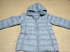 【美品！】ライトブルー フード付き 中綿コート 150センチ