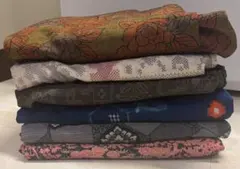 1.ウール着物　6点セット　古着　リメイク　お稽古着　まとめ