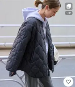 ネイビー キルティングジャケット