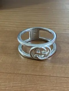 【最終値下げ 美品 シルバー925】GUCCI ダブルGロゴ シルバーリング