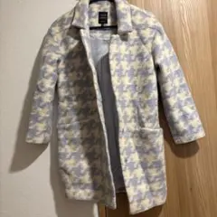 ウール混紡ハウンドトゥースコート