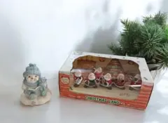雪だるまとサンタクロースの置物セット