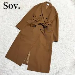 現行モデル ソブ　バレンシアシャンブレーギャバ チェスターコート マキシ丈