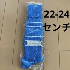 青 ストライプ サッカーソックス 22-24cm レサンクセンス