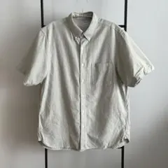 良品計画 ボタンダウンシャツ M ライトグレー 綿100％シャツ