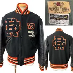 希少 70s ビンテージ 袖革 スタジャン M相当 黒 ジャケット xpv