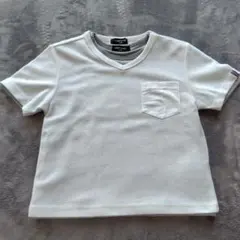 COMME CA ISM ホワイト Vネック Tシャツ