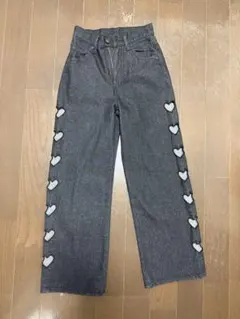 WEGO ダークグレー ワイドレッグデニム Sサイズ