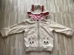ミキハウス ウサギ耳フードトレーナー　90サイズ