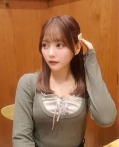 GRL フリルリボンキャミソール✕ドロストトップスアンサンブル グレー