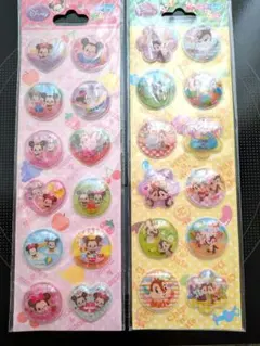 【絶版】ディズニー 立体 エアインシール 2枚 ミッキー ミニー チップ デール