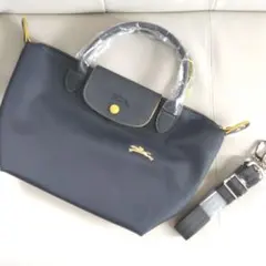 残①LONGCHAMP プリアージュ ネオ 2wayバッグ S ダークグレー