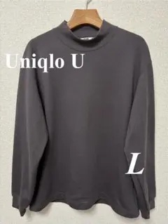【Uniqlo U】ブラッシュドモックネックTシャツ/長袖 L パープル