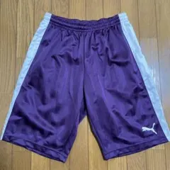 大きいサイズ★日本製★PUMA ハーフパンツ 紫・パープル/白　メンズＯサイズのサムネイル