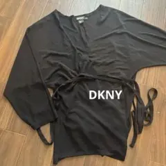 DKNY シルク100% ラップカーディガン ブラック Pサイズのサムネイル