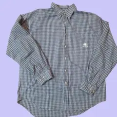 ブルックスブラザーズ　チェックシャツ　青　XL 90s