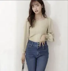 PROPORTION 異素材ボリュームスリーブニット