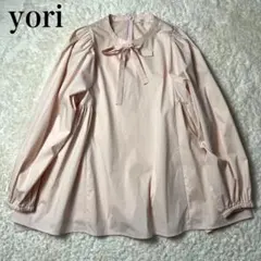 yori サイドギャザーブラウス パフスリーブ ボウタイ 2022AW ピンクのサムネイル