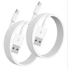 新品 USB Type-Cケーブル 2本 ホワイト 充電 データ転送